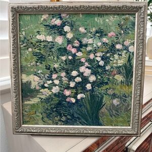 Roses by Vincent Vangogh print and hand embellish vintage like frame Art Master